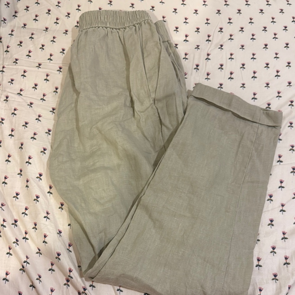 Mango Casual Pants in Light Green
